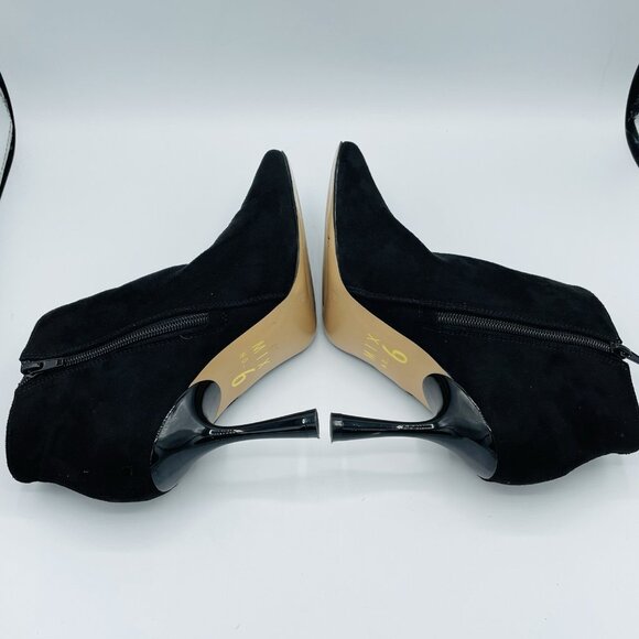 Mix No. 6 Shoes Womens Size 8 M Black Lexey Heels Ankle Booties Faux Suede Zip - Picture 11 of 11